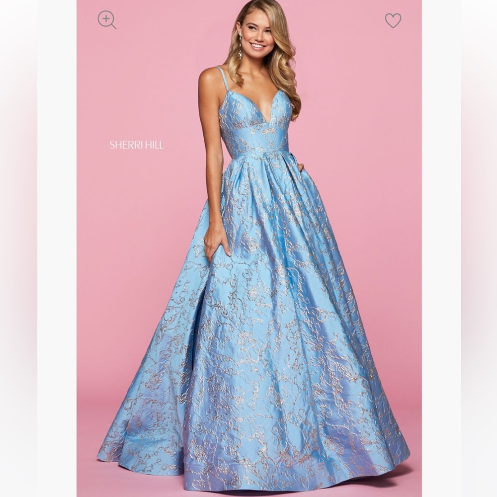Sherri Hill Floral Blue Dress